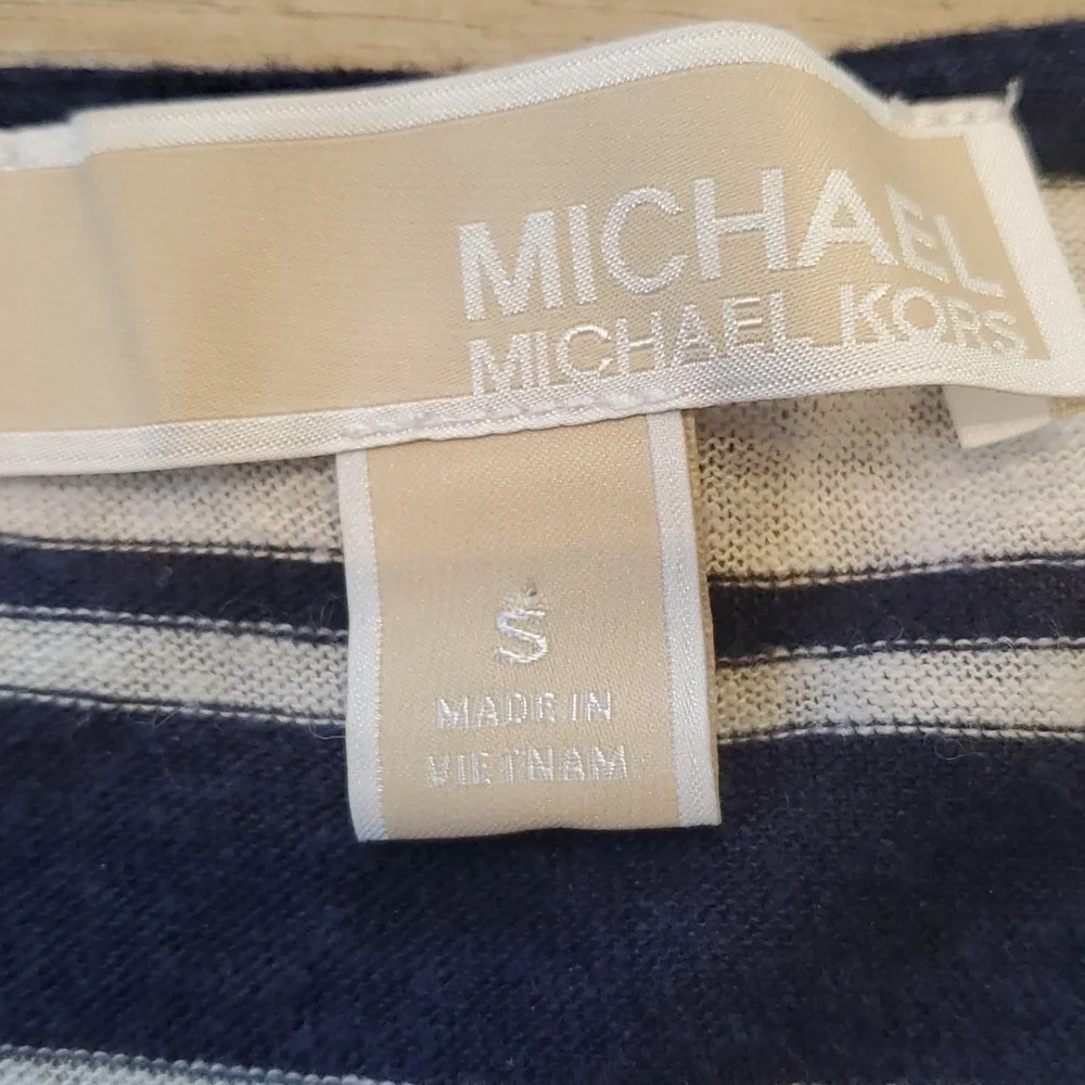 Michael Kors Navy/white Stripe Sleeveless Tank Size S